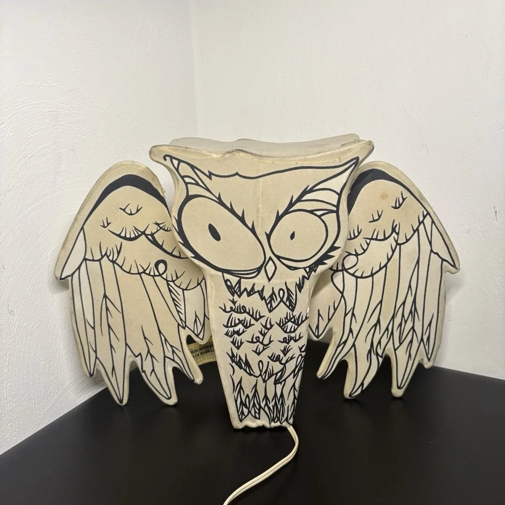 Vintage TRENDMASTERS RARE‎ Owl Hanging Lantern Pink Light 1980s Scary
